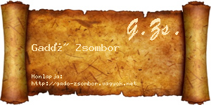 Gadó Zsombor névjegykártya
